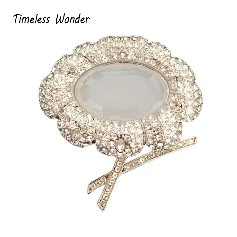 

Timeless Wonder Fancy Zircon XL Geo Floral Brooch Pins for Women Designer Jewelry Runway Top Luxury Rare Classy Gift Mix 7523