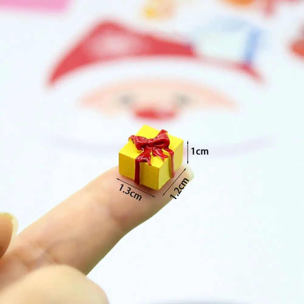 10PCS Miniature Resin Christmas Gift Box Home Decoration Small and Cute Ornaments Accessories