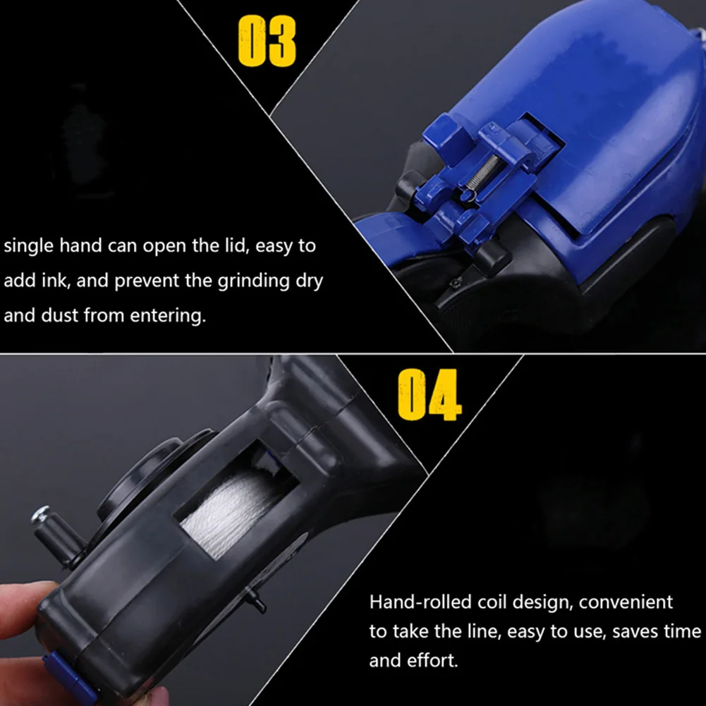 1pc Hand-Operated Ink Marker Woodworking Tool Carpenter Manual Ink Marker Scriber With 30M Chalk Lines Hand Tool
