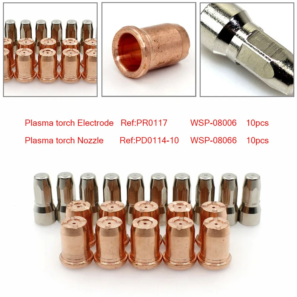 

Efficiently Cut Various Materials with 20pcs PR0117 Plasma Electrode PD011410 Tips 1 0mm for Trafimet S75 Cuting Torch