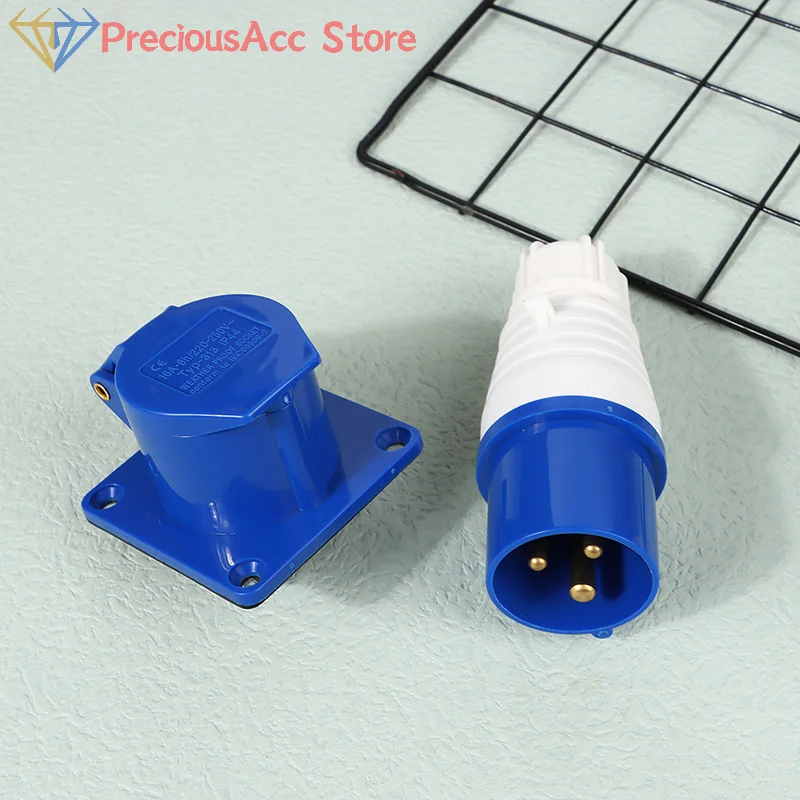 220V 16A 3 Pin Industrial Waterproof Plugs/Socket Male/Female Connector IP44 2P For Caravan Motorhome Trailer Truck Yacht