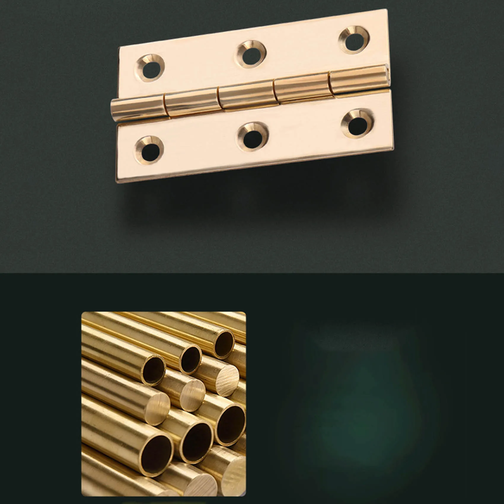 DT39 4 Pieces Solid Brass Hip Hinge 5.1 cm, Round Corner Cabinet Door Hinges with Screws, for Kitchen Cabinet, Trunk, Box