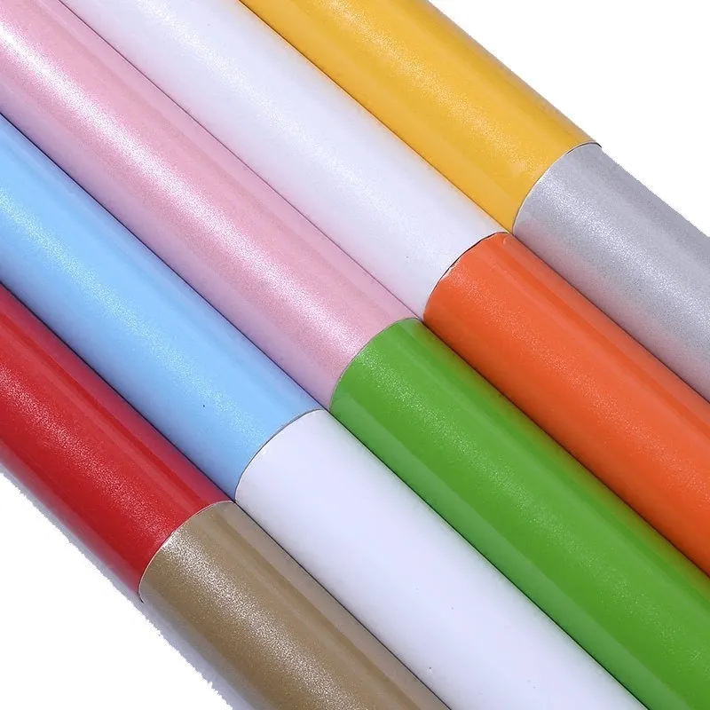 Pegatina De pared impermeable De pintura brillante, película decorativa De PVC autoadhesiva, Papel tapiz De pared para muebles antiguos, armario