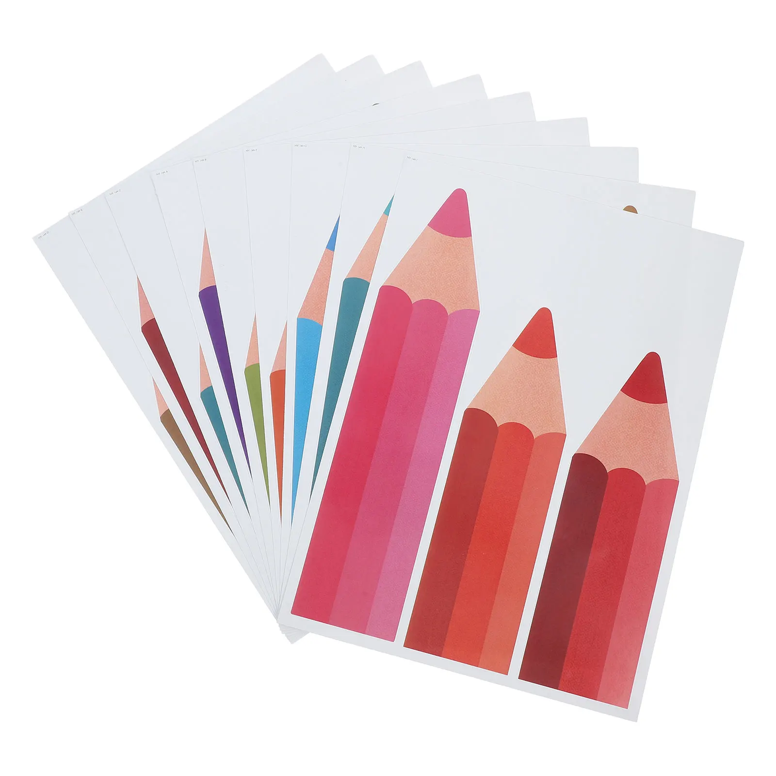 

9Pcs Pencil Educational Wall Stickers Colorful Decals Peel Stick Removable Classroom Window Decor Window Clings