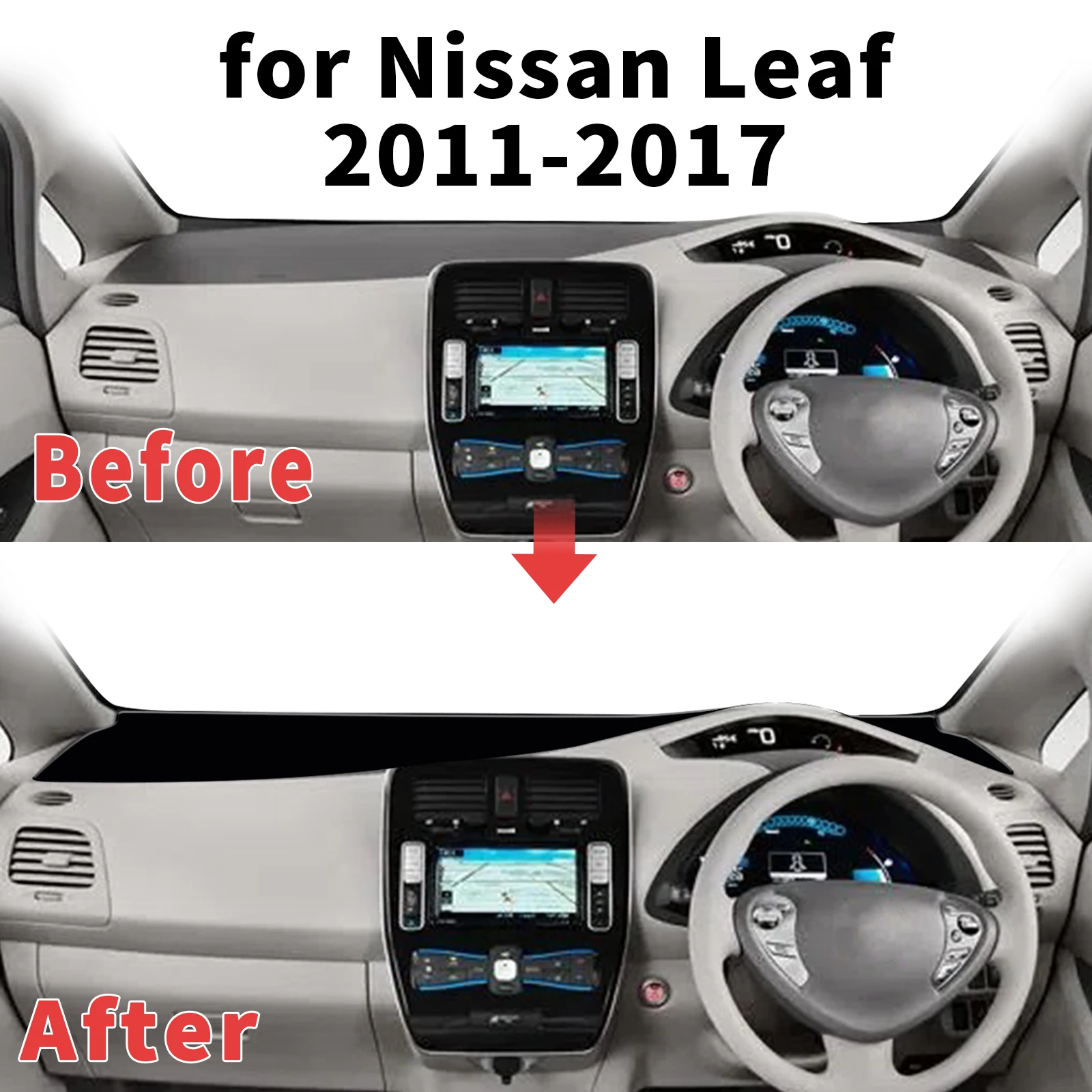 

for Nissan Leaf 2011-2017 Dashboard Cover Sun Shade Protector Dashmat Anti-Glare UV Block Carpet Mat Automotive Dash Mat