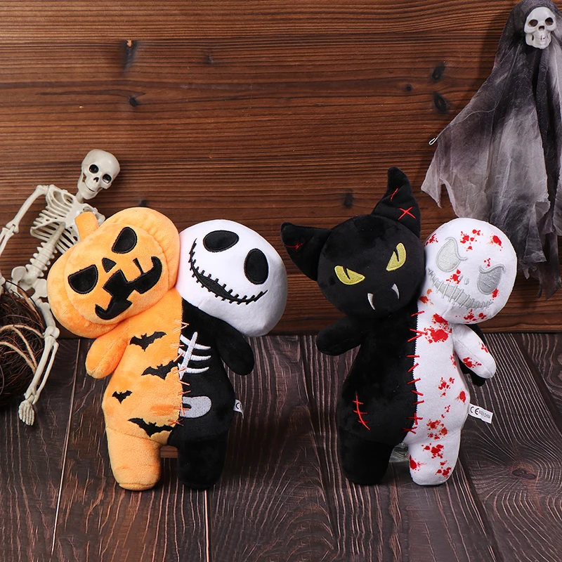 Creative Halloween Glow-in-the-Dark Pumpkin Skull Bat Ghost Plush Toy Children's Halloween Gifts