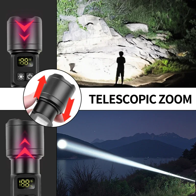 JIASHUAIXIN White Laser High-Power Flashlight Type-C Digital Display Strong Magnet COB Side Light Dual Switch LED Torch - view 5