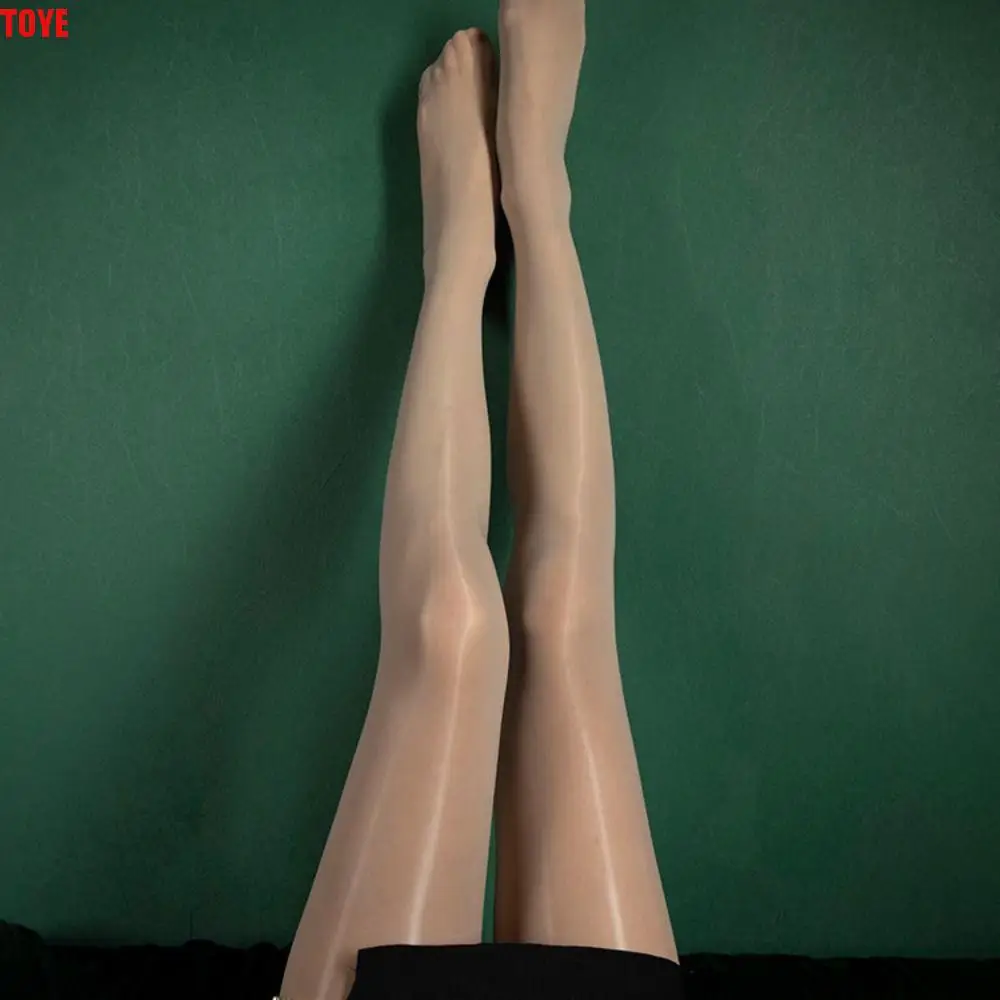 

Oil Bright Shimmer Tights 360°Seamless Crotch High-Density Shaping Silk Stockings Smooth High Waist Sheer Pantyhose Women