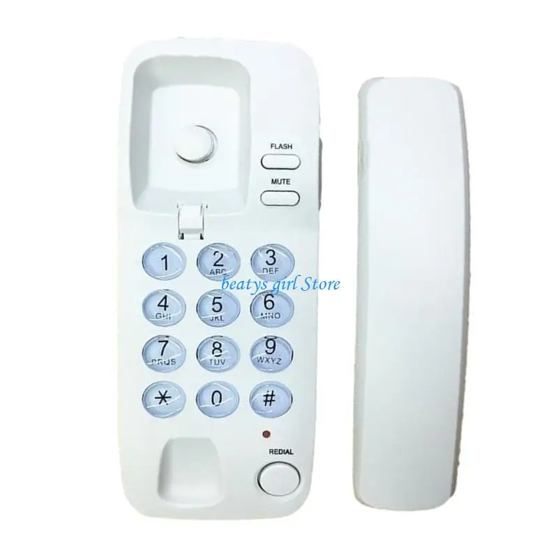 C7AB Wall-Mounted Landline Portable Mini Landline Telephone for Office Hotel Home