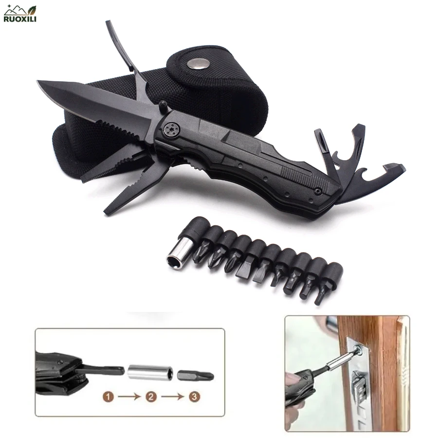 

1PC Multifunctional Knife Pliers.Outdoor Home Portable Survival Folding Knife.Plier Screwdriver Car Emergency Multi-Tool.