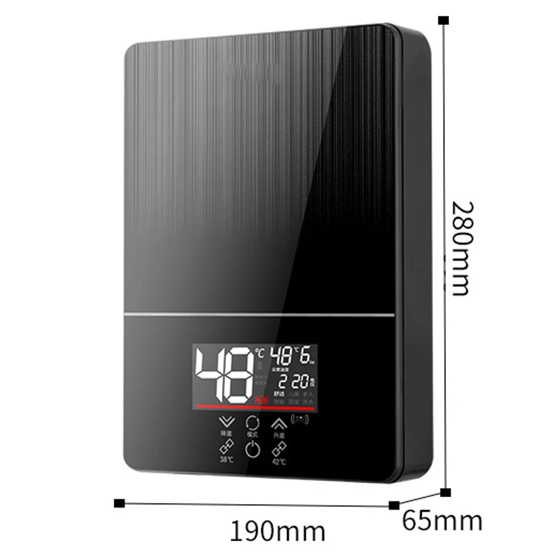원격 제어 순간 전기 온도 조절기 온수 히터, 스마트 터치, 빠른 가열 수도꼭지, 탱크리스 욕실 샤워, 6000W