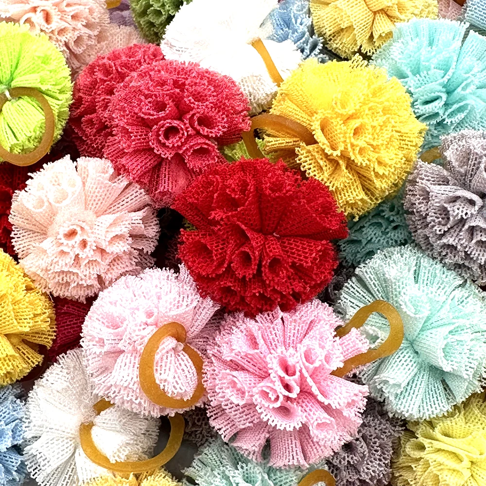 100pcs Handmade Pet Dog Hair Bows Pet Hair Accessories Rubber Bands Pet Supplies Pet Dog Grooming Accessories