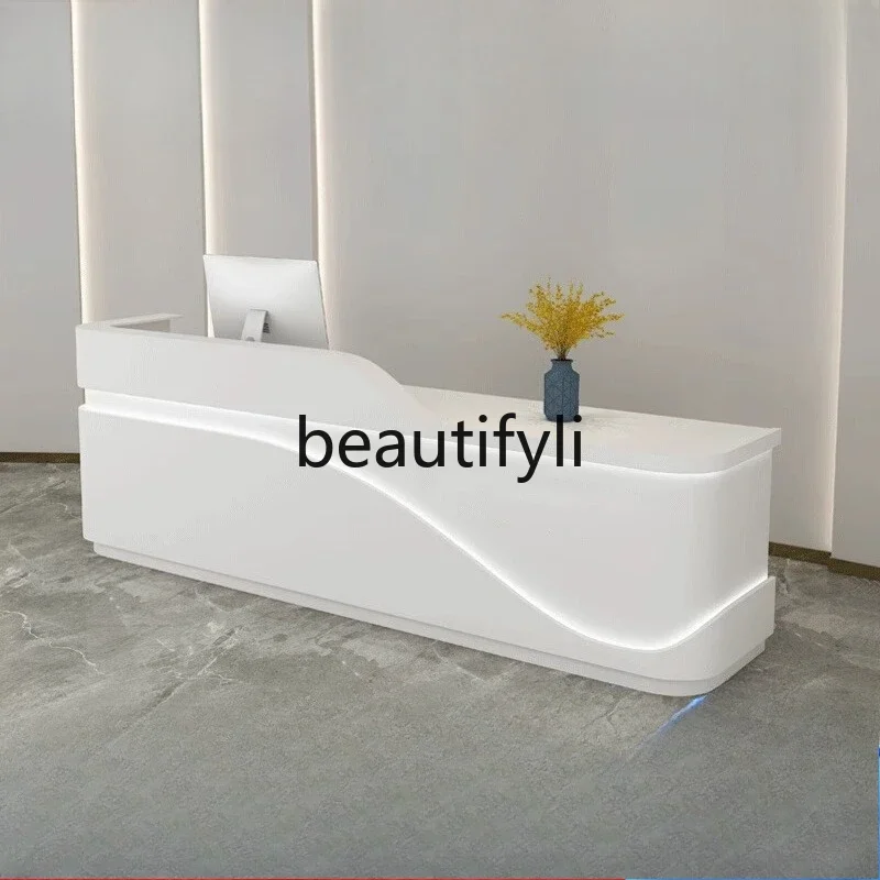 zzqMinimalist صالون تجميل طلى مكتب الاستقبال صالون حلاقة متجر الملابس أمين الصندوق طاولة بار شركة مكتب الاستقبال تخصيص