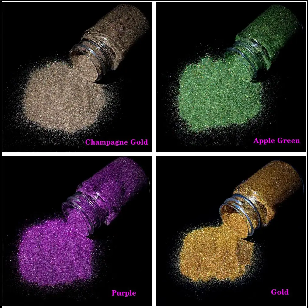 500g Ultra-Fine Chrome Holographic Gold Silver Laser Nail Glitter Powder Sparkly Manicure Art Decoration Ultra-Fine Glitter Dust