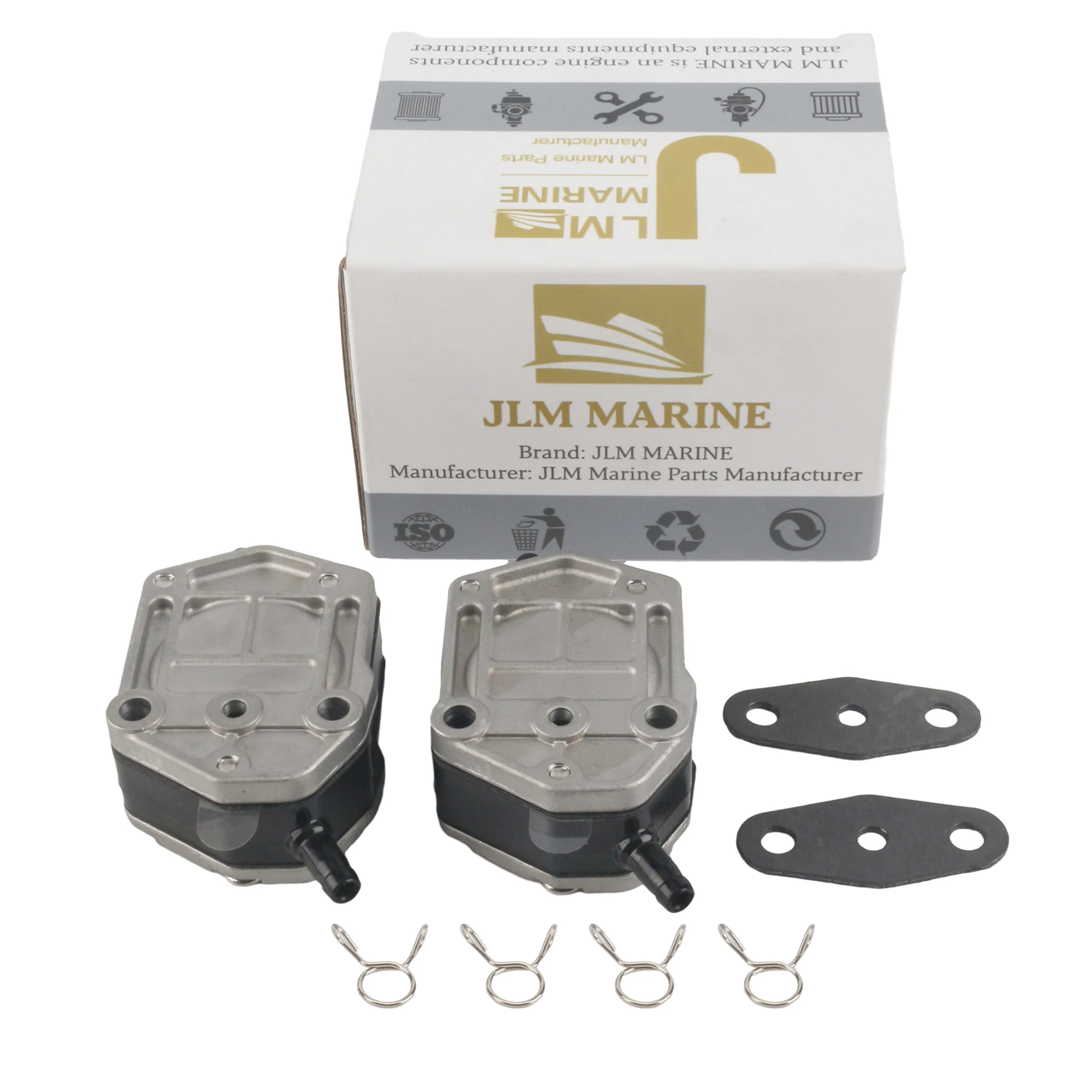 JLM Marine 2 Pcs Fuel Pump for Suzuki 2-Stroke DT 9.9 20 25 30 35 40 50 55 60 65 HP Outboard Engines 15100-94300 15100-94311