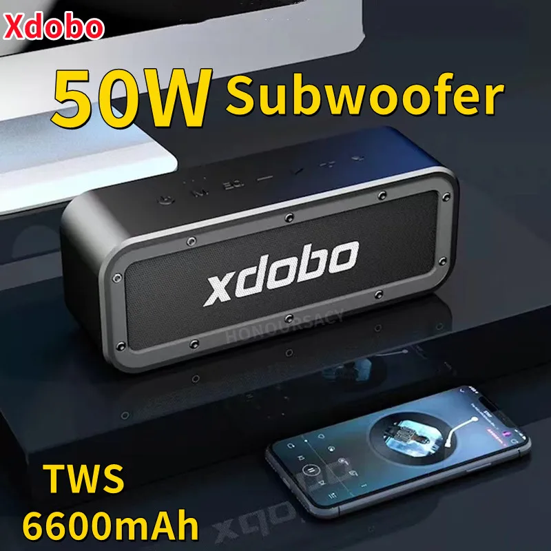 

XDOBO 1983 Portable Wireless Bluetooth Speaker IPX7 Waterproof Subwoofer High Power Bass 50W TWS Outdoor Party Speakers Type-C