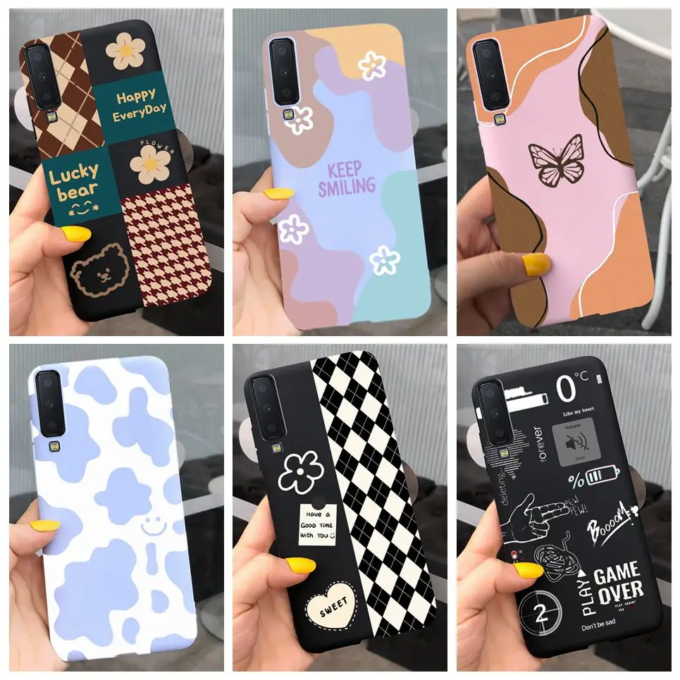 Cases For Samsung Galaxy A7 2018 Cover Silicon Fashion Phone Case Shell For Samsung A7 2018 A750 A750F 6.0