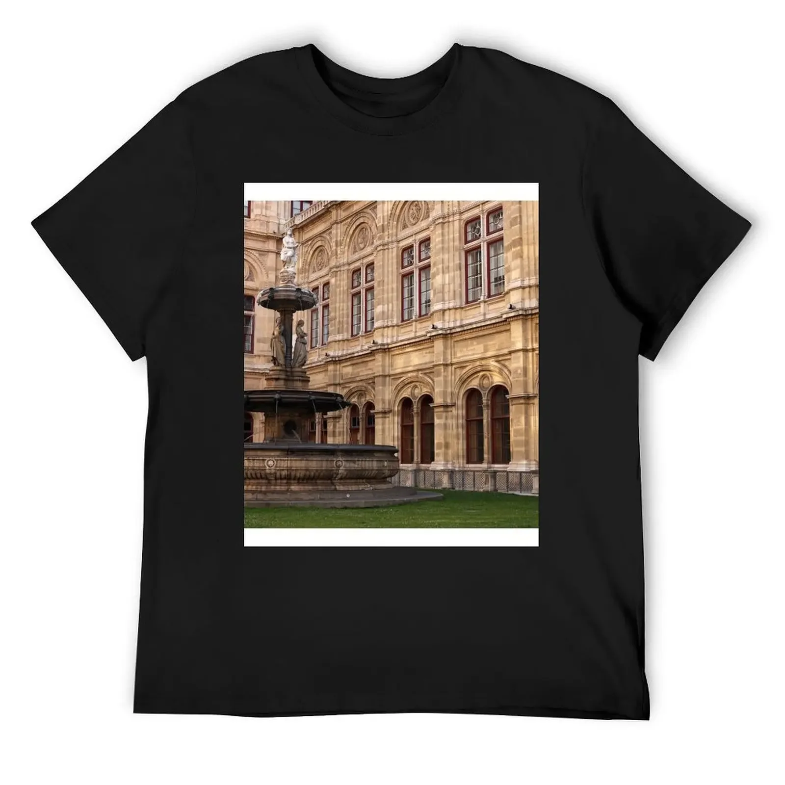 Vienna State Opera house fountain and sculpture Austria T-Shirt shirts graphic graphic tee shirt heavy weight t shirts for men