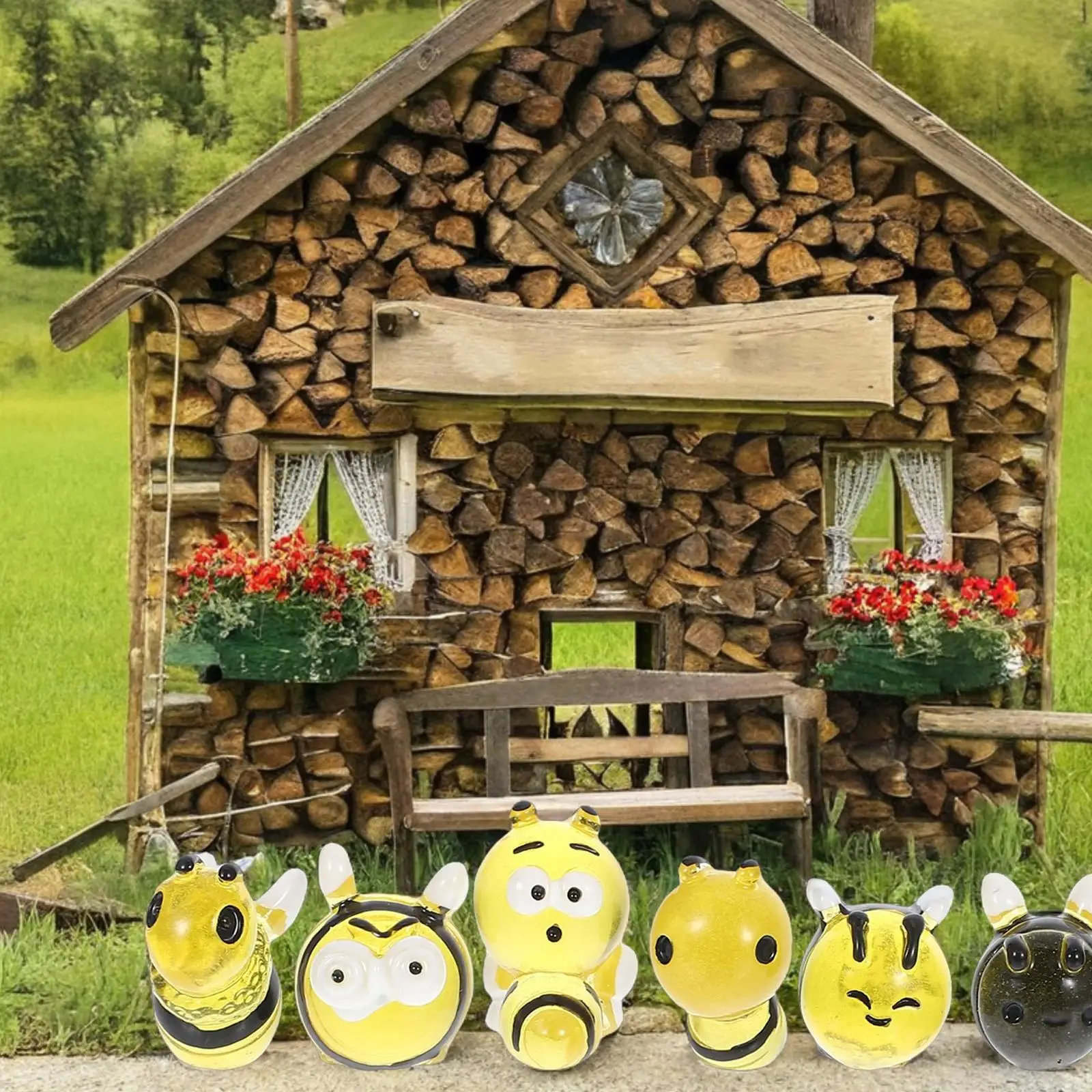 6 pezzi micro resina api fata accessori da giardino artigianali piccole api insetti giocattoli decorazioni fai da te mini figurine ornamenti paesaggistici