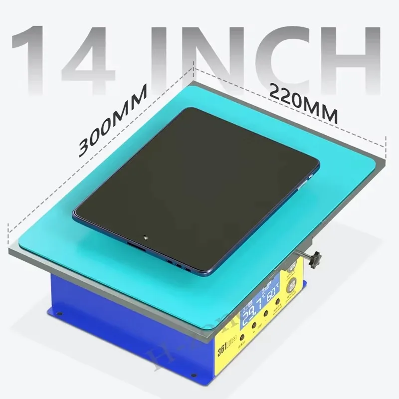 Mesin Pemisah Layar Multifungsi Rotary 361 ULTRA 14 Inci untuk Pemanasan Layar, Penghilangan Lem, dan Pelepasan Bingkai