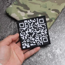 QR Code Embroidery Patches I DON'T CARE HOW THEY DO IT California Tactical Square Badge Weaving Armband Stickers For Vest Decor