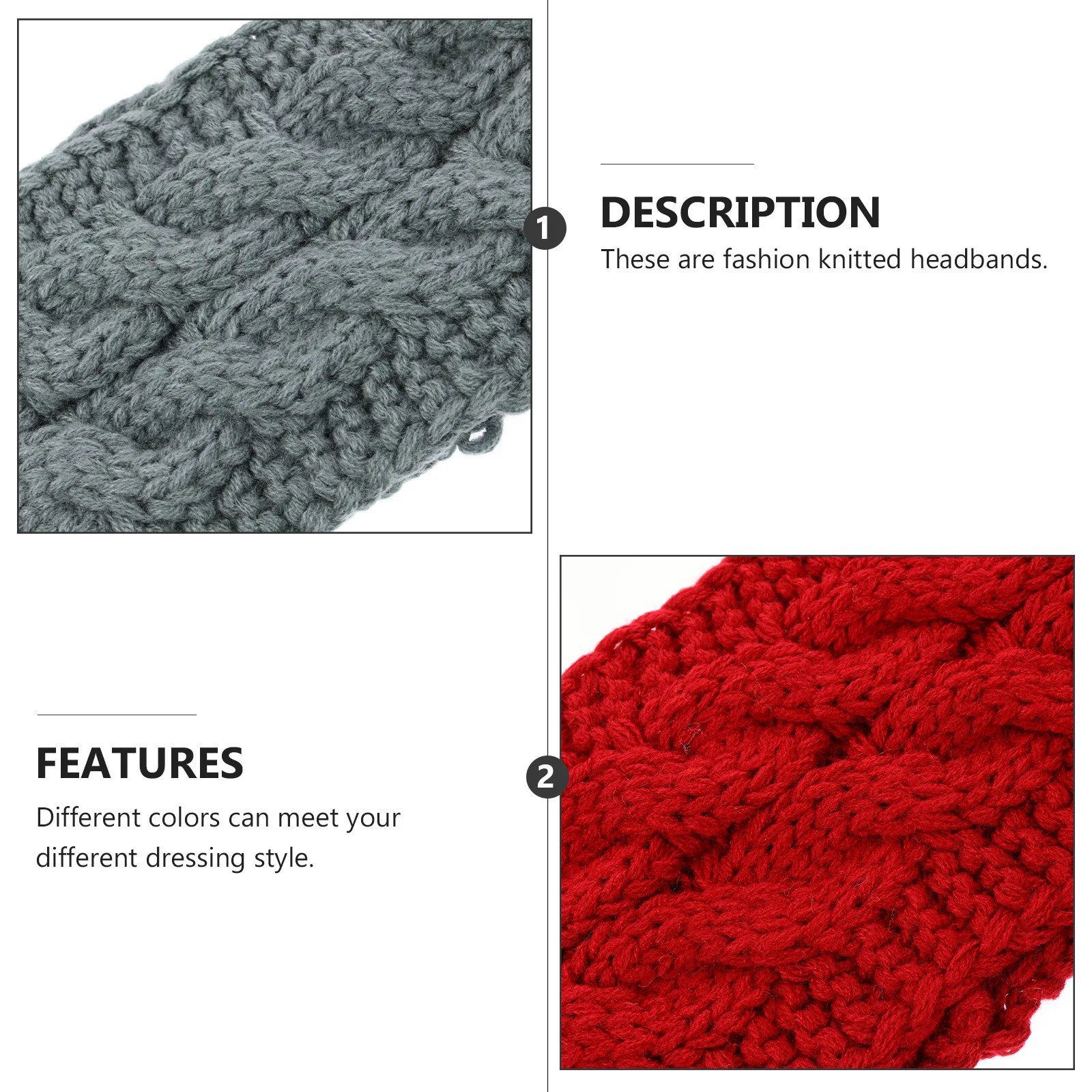 

3Pcs Knitted Headband Women Wrap Warm Lightweight Hair Band for Cold Weather Wind Protection Camping Travel Accessory Gift