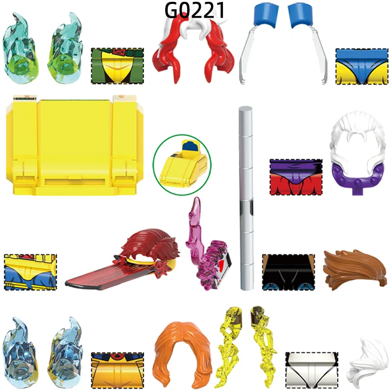 The Car Cards Stick Paw Action Figures Equipment Pants Hair Parts Model Blocks MOC Bricks Set Gifts Toys G0221