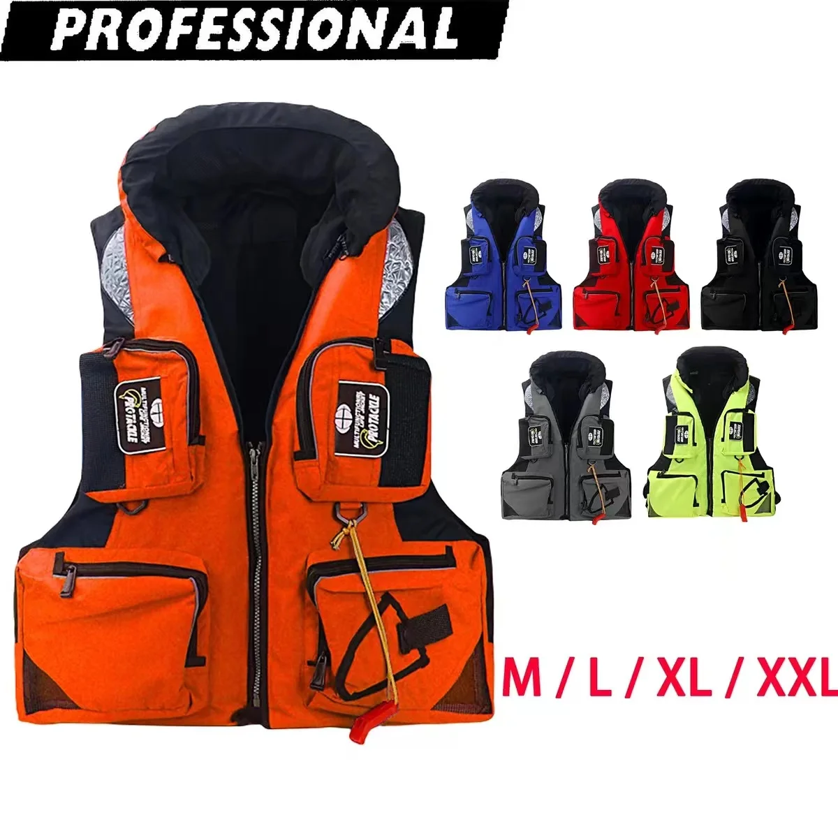 Professional Adult Life Vest for Fishing Water Skiing Upstream Driftiing Sandbeach Swimming Water Sports Safety Life Jacket Vest