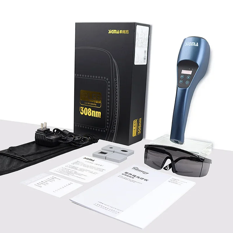 SIGMA SQ1DJH Rechargeable 308nm LED UVB Light Therapy Device Vitiligo Psoriasis Treatment Machine