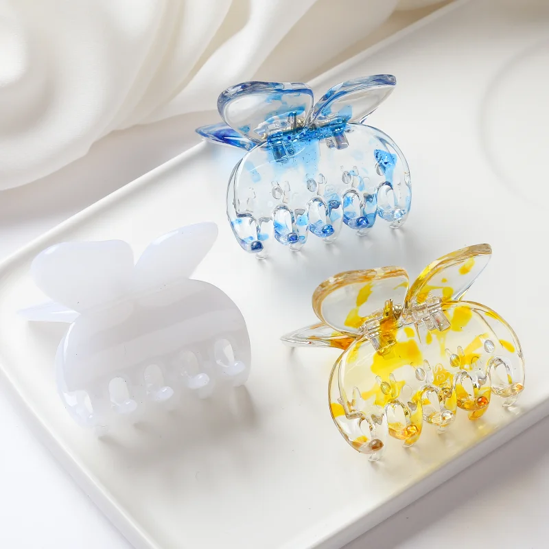 5.3cm Medium Size Butterfly Hairclaws Hair Claw Crab Hairclips Summer Hairstyles for Girls and Women Headwear Waterproof Hair