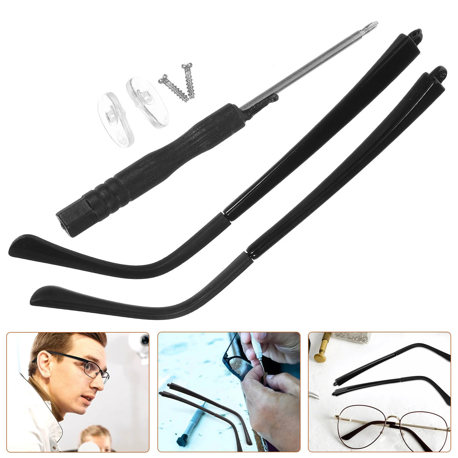 

1Set Eyeglasses Arms Replacement Frame Durable Comfortable Universal Glasses Temple Repair Kit Eyeglass Arm Replacement
