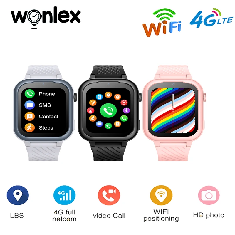 

Wonlex Children Smart Watch 4G Video Call Device Whatsapp KT15Pro Android Kids SmartWatch LTE Sim Card GPS Tracker Fun Hour