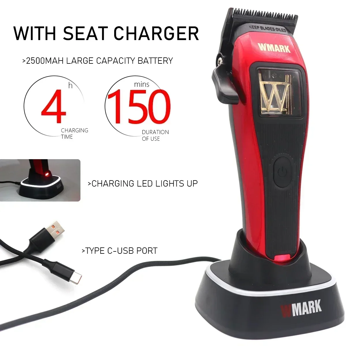 WMARK X1 7901 المهنية آلات قطع الحلاق عدة المغناطيسي ناقلات المحرك DLC شفرة قاعدة شاحن مقص الشعر ماكينة حلاقة كهربائية