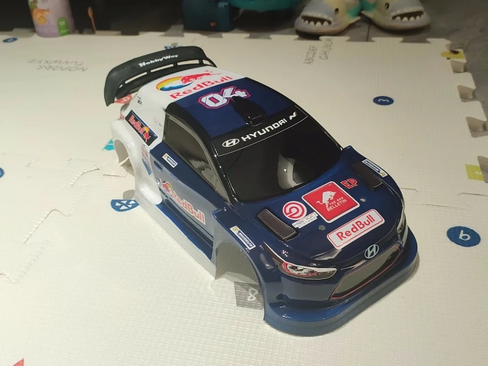 Scale 1/10 hyundai i20 Lexan body fit Tamiya TT01 TT02 RC Rally Chassis 257-260mm Wheelbase