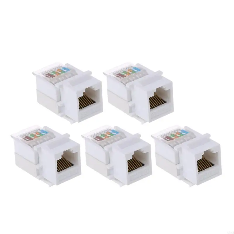 A52B 5PCS/Lot CAT5E RJ45 Socket Ethernet Outlet White Color For AMP LAN