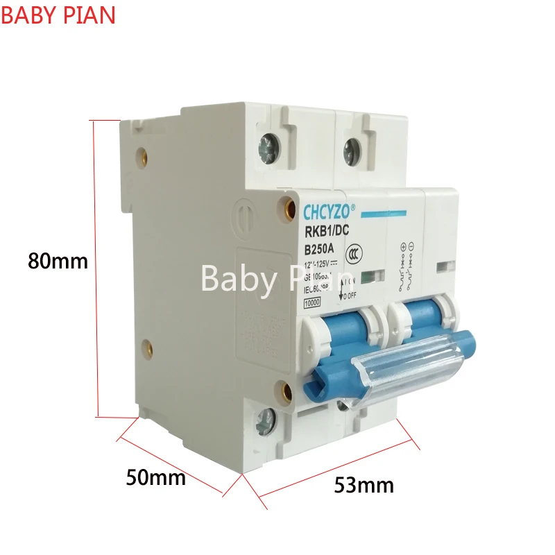 1P 2P obwód DC wyłącznik 12V 24V 36V 48V 60V 72V 96V 120V ogniwa słoneczne RV bateria pusty przełącznik 100A 125A 150A 200A 250A