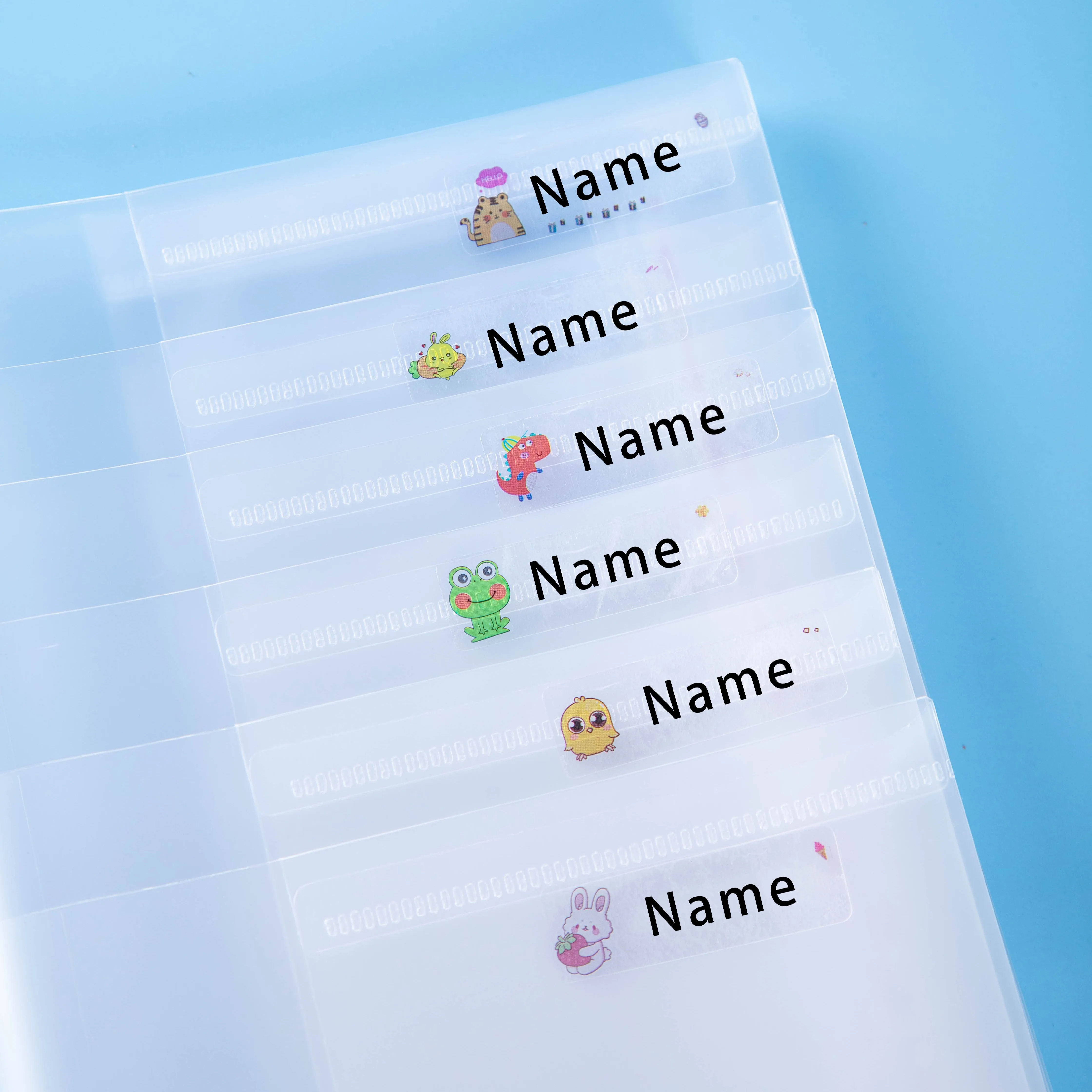 

Custom Waterproof Transparent Name Stickers - Personalized Multilingual Labels for Kids School Supplies