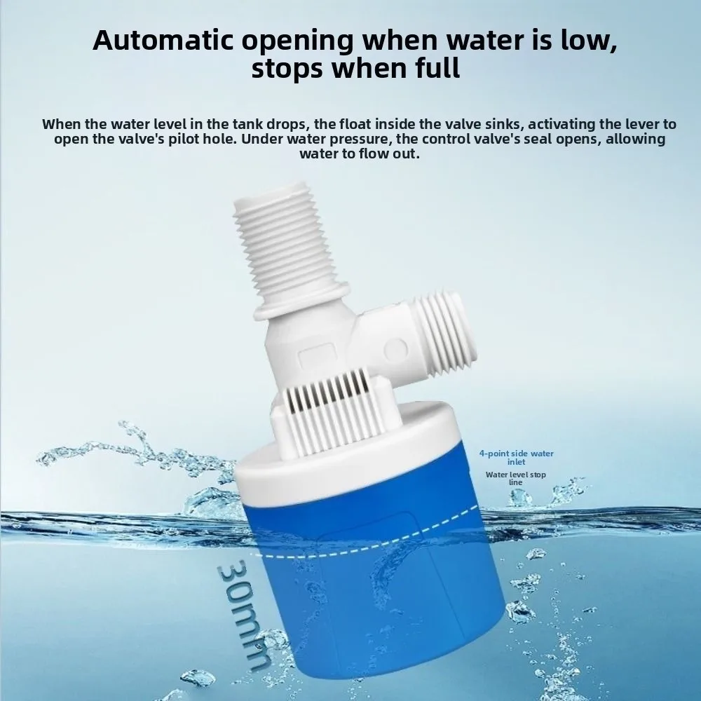 

1Pc Durable Automatic Water Float Valve 1/2" Male Thread Side Inlet Water Level Control Valve Auto Float Valve For Water Tank