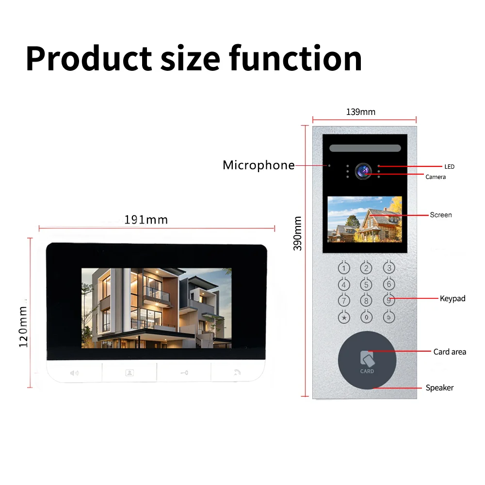 Interphone vidéo pour multi-appartements, sonnette d\'immeuble haut, interphone, nouveau design, 2024