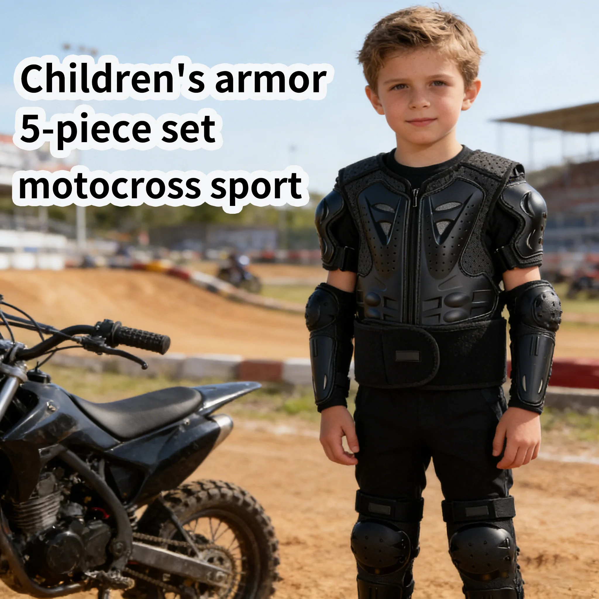 

Children's armor clothing off-road motorcycle anti-fall cuirass shin guard elbow pad cycling armor set motocross boy girl