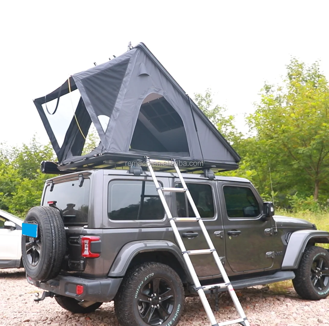 Easy Set Up 3-4 People Fold Out Car Roof Tents Insulated 4x4 Aluminum Hard Shell XL 4 People Rooftop Tent With Shoe Bags