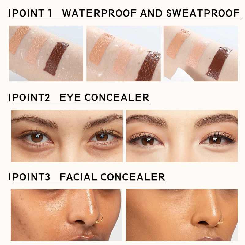 Matte Concealer Cream: Waterproof, Lightweight & Long-Lasting Full Coverage For Eyes, Acne & Freckles, Makeup Concealer