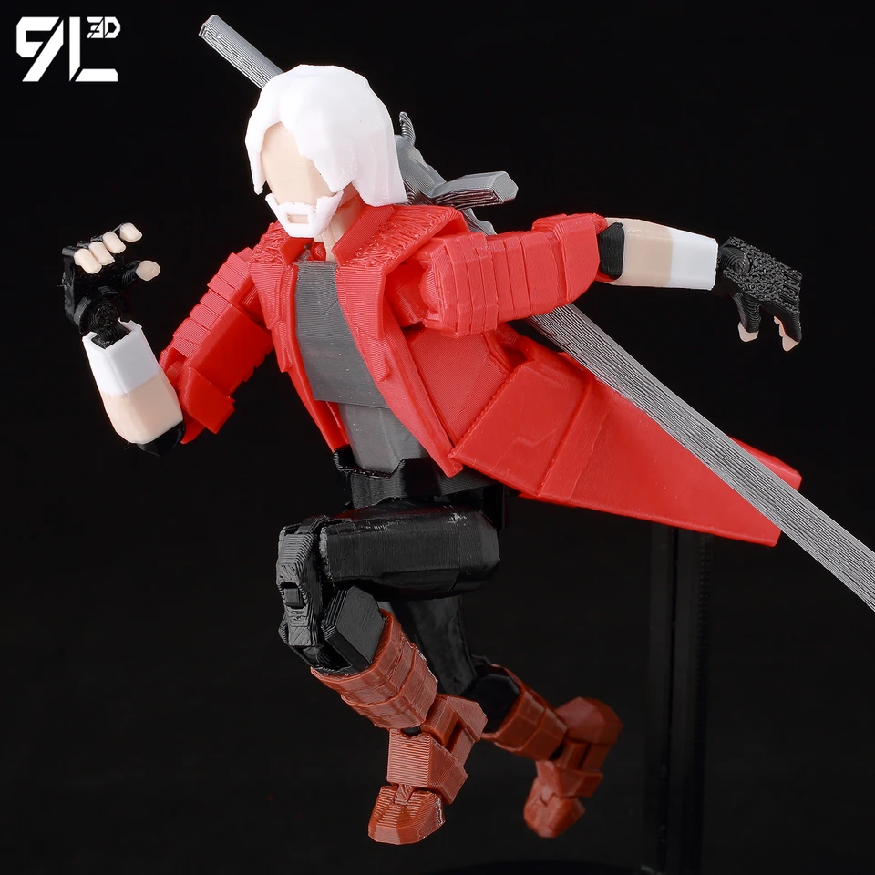 9L3D Printed Multi-Jointed Articulated Devil May Cry Protagonist