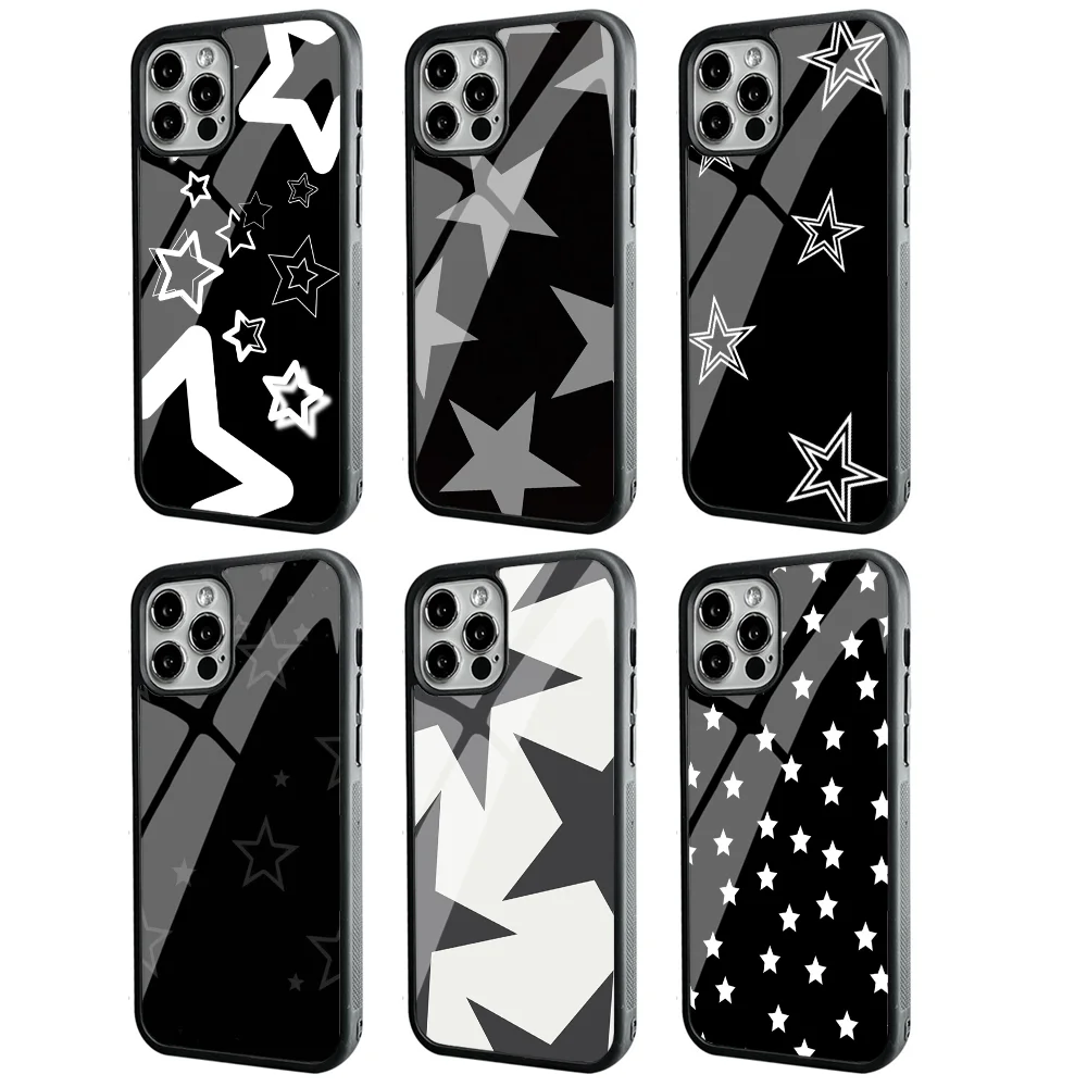 Black Five Pointed Star Printed Phone Case Strong Magnetic For IPhone 16 15 14 13 Pro Max 11 12 Mini Alex Mirror For Magsafe