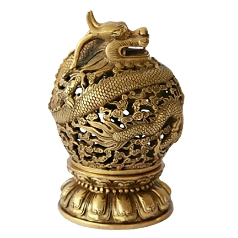 

CHINA BRASS BRONZE COLLECTABLE CARVED DRAGON INCENSE BURNER metal crafts Home decoration