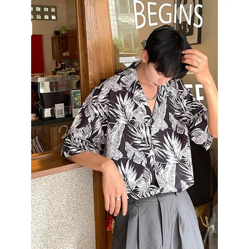 

Extra Large Size Hong Kong Sle ort Sve Casual Loose Thin Men's irt Vintage Summer Faion Outerwear Jaet