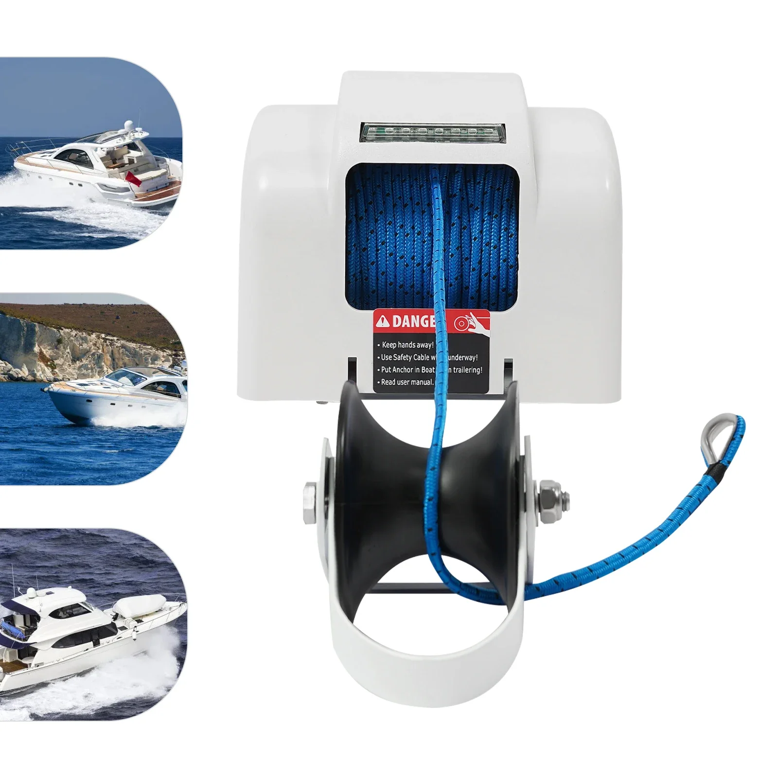 

12V Electric Anchor Winch, Electric Windlass Anchor Winch Marine W/Wireless Remote