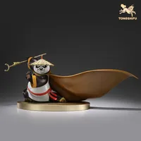 Copper Crafts Chinese Vintage Kung Fu Panda Cute Cartoon Character Bronze Statue Dragon Warrior Figurines Desktop Ornament Decor