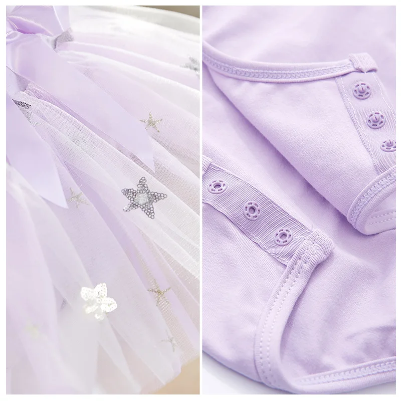 B65 Dance dress Children's purple training dress girls long sleeve dance dress Peng Peng skirt