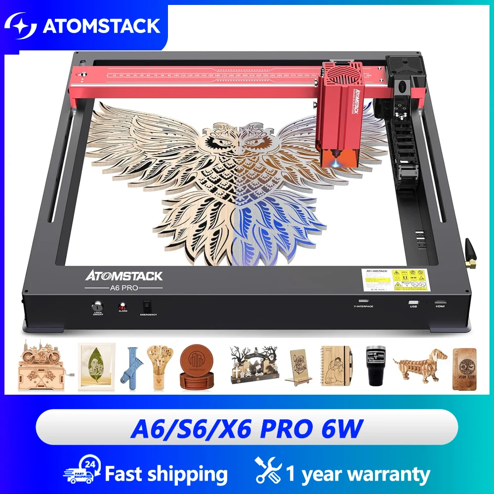 Atomstack A6 X6 Pro 50W Wood Engraving Machine Home Diy Logo Printing For Wood Mdf Acrylic Mini Laser Cutting Engraving Machine